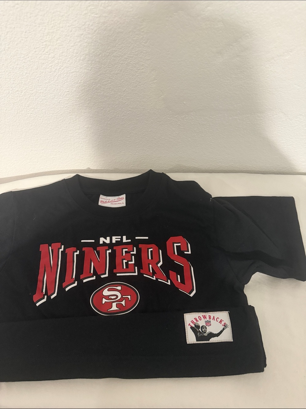 Mitchell & Ness Black and Red NFL Niners Graphic Tee